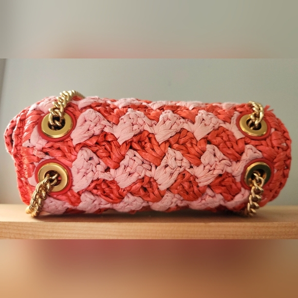 Kate Spade Evelyn Striped Crochet Raffia Shoulder Bag/Crossbody - Picture 6 of 16